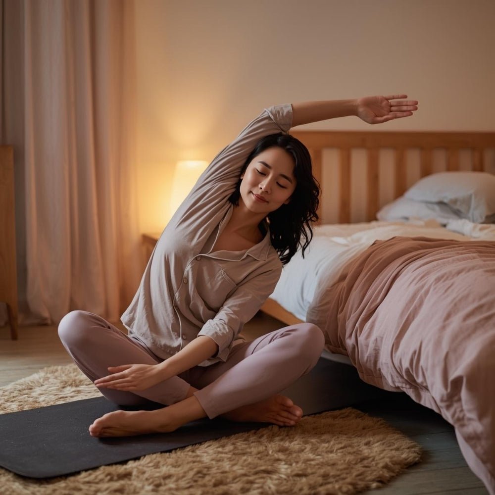 睡前10分鐘 4招床上瑜伽，帶你進入晚安舒緩模式 - 顧眠Gütnap